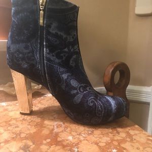 Super cool short boots-velvet with silver heels!!